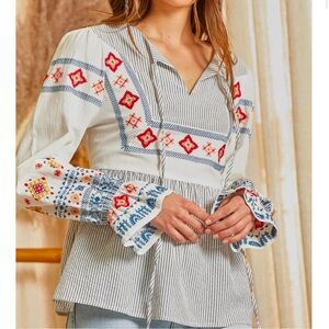 Embroidered Boho Blouse